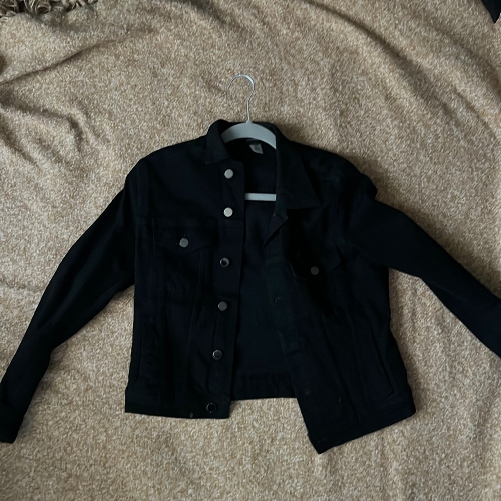 Black denim jacket, size 8